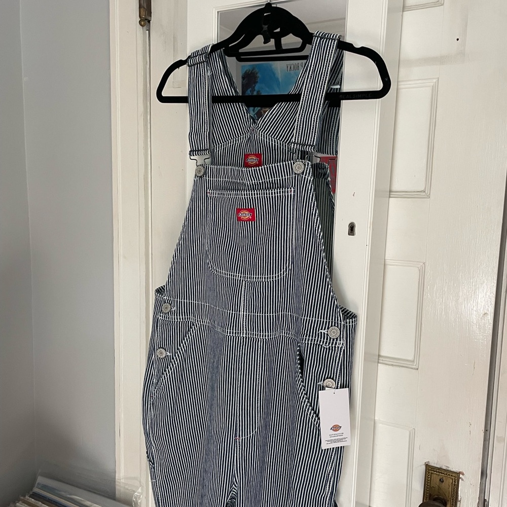 Dickies striped overalls